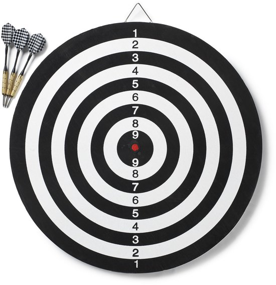 Bex Gamesson Family Dart Game – Dubbelzijdig Dartbord 45,7 cm – Inclusief Messing Dartpijlen – Klassiek Dartspel En Targetspel – Vanaf 8 Jaar van Merkloos
