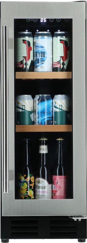 Bierkoelkast Melbourne - glazen deur met RVS rand - 48 flessen - Koelkast horeca - Bier koelkast voor Thuis - Flessenkoelkast- Drank koelkast - Bierkast van MaxxHome