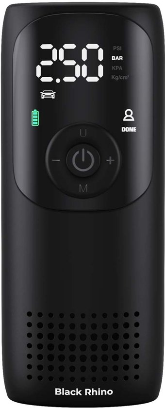 Black Rhino AeroBoost T-1 - Compacte Luchtcompressor - Elektrische Fietspomp - 4000 mAh Batterij - Powerbankfunctie - Dual Digitale display - Multifunctioneel - Werktijd 16 Minuten van Black Rhino