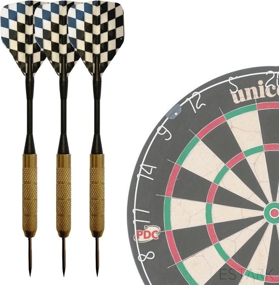 Black/White Darts - 3 Stevige Complete Dartpijlen - Darts Accessoires - Dartset - Dartpijlen - Darts Pijlen - Darts Flights - Darten - PROFESSIONEEL - 3 Pijlen van Shot!