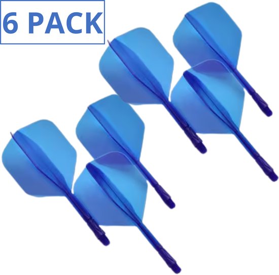 Blauwe Dart Flights & Shafts 2BA K-Flex – Set van 6 – Geïntegreerd 2-in-1 Design – Duurzaam & Stabiel – Voor Nauwkeurige Worpen van Merkloos