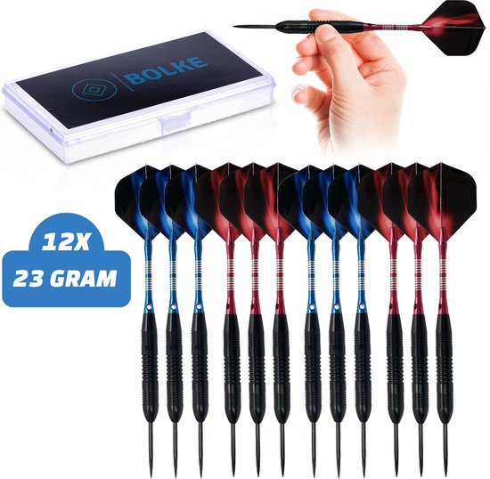 Bolke® - Dartpijlen - Dart flights - Dartpijlen set van 12 stuks - Hoge kwaliteit - Basic - 23 gram dartpijlen van Bolke