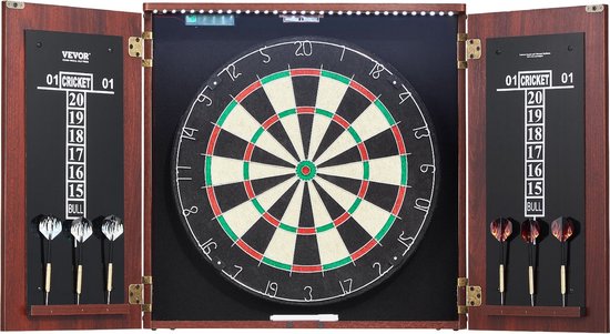 Bramboo - Dartbord - Dart set - 6 Pijlen - Dartkast - LED verlichting - Scorebord - 18 Inch van Bramboo