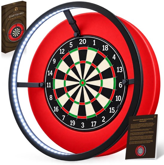 BRINSIC® Dartbord Verlichting LED – Dartbord Verlichtingsset met Siliconen LED Ring – Inclusief 3M Bevestiging & Afneembare Beugel – Dart Accessoires voor Thuis, Mancave en Game Room van BRINSIC