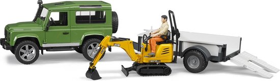 Bruder - Land Rover Defender Station Wagon + JCB Micro Excavator (2593) van BRUDER