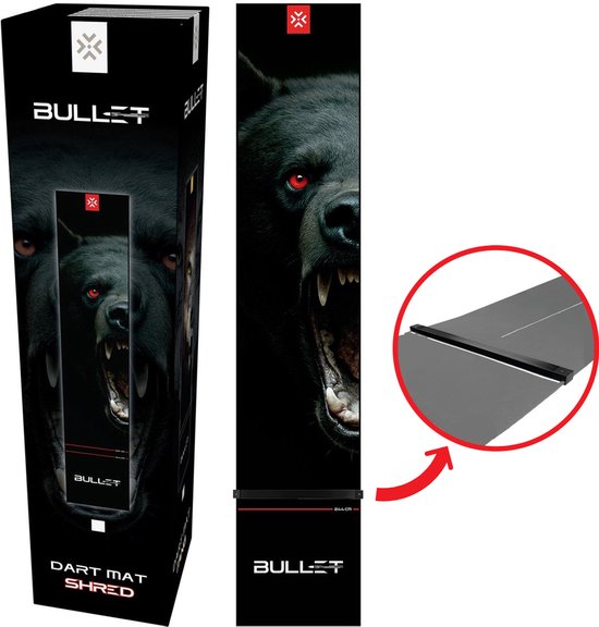 Bullet Carpet Shred - Dartmat inclusief Dart Oche - 300 x 60 cm - Dart Mat - Dartmatten van Bullet