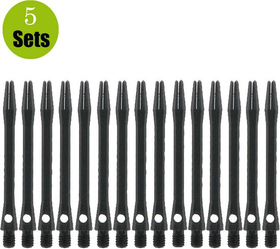 Bulls Aluminium 5sets DartShafts - Zwart - Medium - (5 Sets) van Bull's
