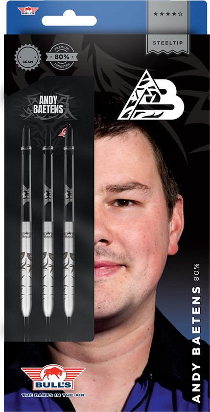 Bull's Andy Baetens 80% Tungsten 21 gram Steeltip Dartpijlen van Bull's