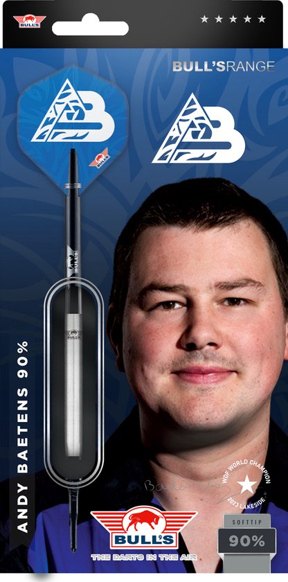 Bull's Andy Baetens 90% Tungsten 20 gram Softtip Dartpijlen van Bull's