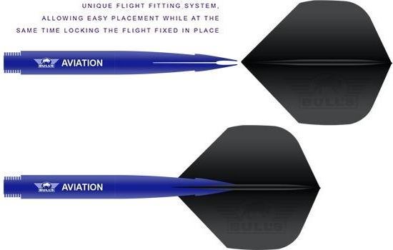 Bulls Aviation Aluminium Dartshafts - ZwartBlauw - In Between - (1 Set) van Bull's