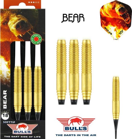 Bull's Bear Brass 18 Gram Soft Tip - Dartpijlen - 18 Gram van Bull's