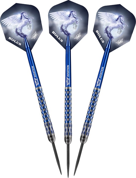 Bull's Blue Pegasus C 95% - Dartpijlen - 24 Gram - Aluminium shafts van Bull's