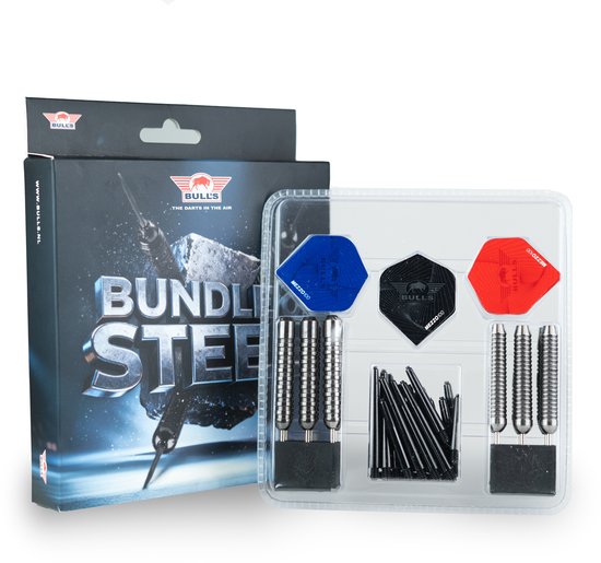 Bull's Bundle of Steel Steeltip Dart Set - 4 Sets Dartpijlen 21g, 22g & 23g - Inclusief Flights en Shafts van Bull's