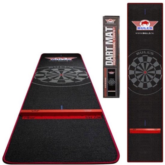 Bulls Carpet Dartmat + Oche - 300x65 - Rood van Bull's