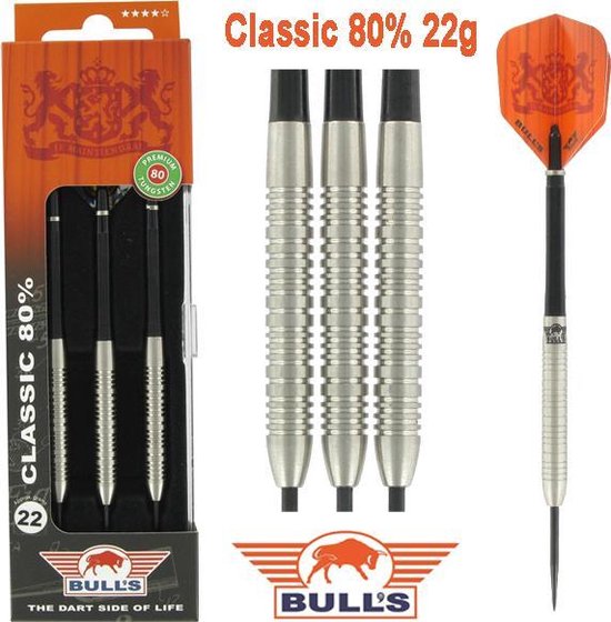 Bull's Classic 80% 22 gram Steeltip Dartpijlen van Bull's