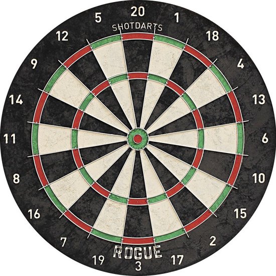 Bulls Classic Dartbord - Rogue Bristle - D45 cm - ophangsysteem - Darten/darts - Dartborden voor kinderen en volwassenen. van Merkloos