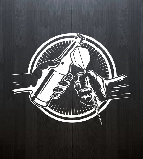 Bull's Dartkabinet - Bier & Darts Print - Zwart Wit van Bull's
