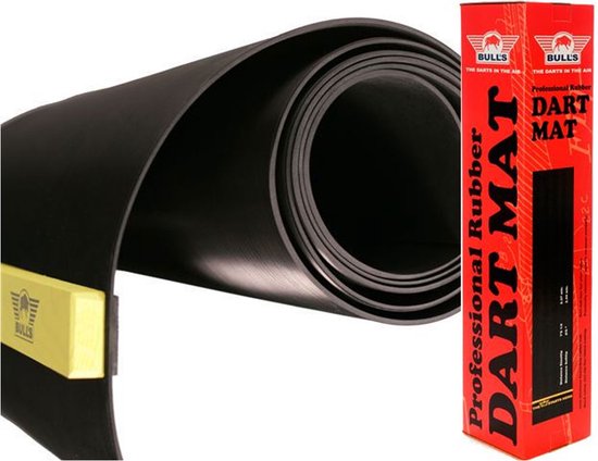 Bull's Dartmat Zwart 300x60 cm + Houten Oche van Bull's
