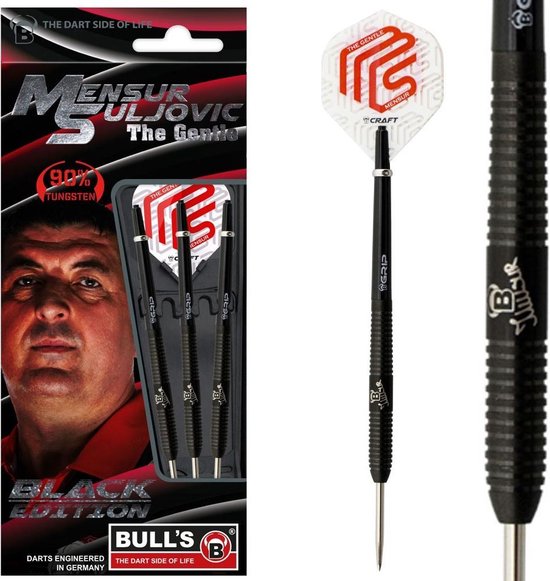 Bull's Dartpijlen Mensur Suljovic Black 90% Steeltip Gewicht 21 van Bull's
