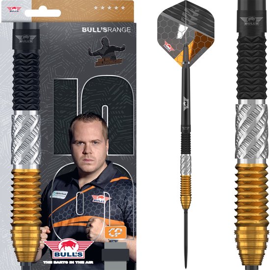 Bull's Dirk van Duijvenbode CP Steeltip Dartpijlen 95% Tungsten - Shark Grip - DNA Grip - Player Edition