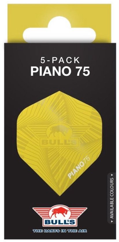 Bull's Flights Piano 75 nr.2 Yellow 5 Pack