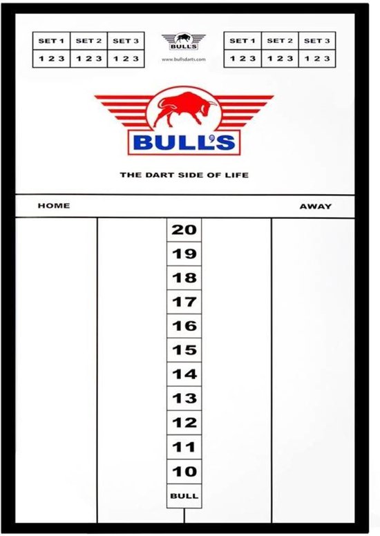 Bull's Glass scoreboard 60x40 met zwarte lijst van Merkloos