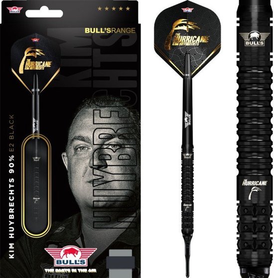 Bull's Kim Huybrechts E2 Full Black 90% - Soft Tip Dartpijlen