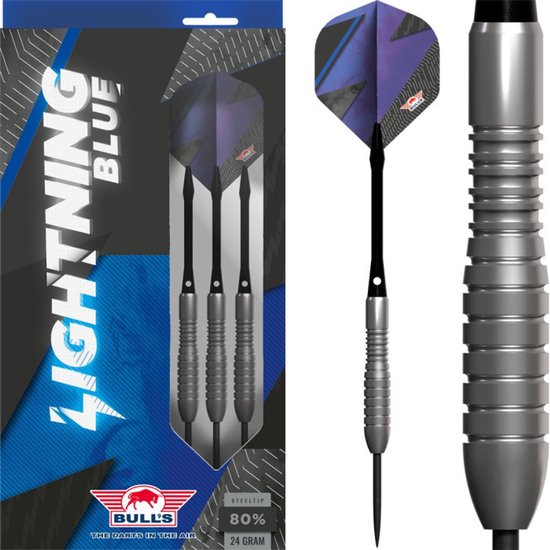 Bull's Lightning Blue 80% - Dartpijlen - 22 Gram van Merkloos