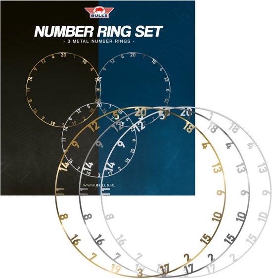 Bull's Metal Number Ring 3 Set van Bull's