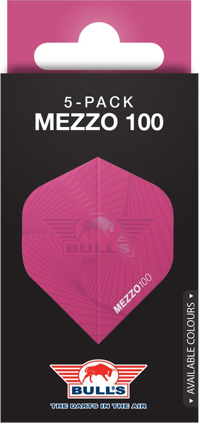 Bull's Mezzo 100 No.2 Pink Flights | 5-Pack van Bull's
