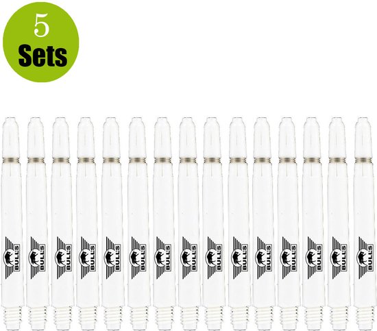 Bulls Nylon 5Sets DartShafts - Wit - Medium - (5 Sets) van Bull's