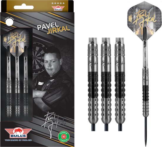 Bull's Pavel Jirkal 90% Black Titanium 21 gram Steeltip Dartpijlen van Bull's