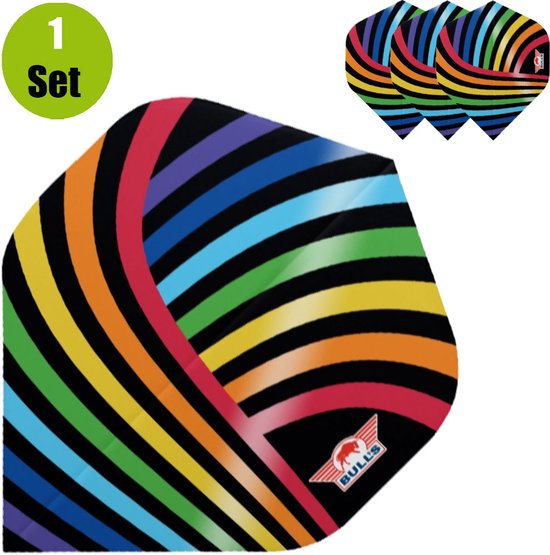 Bulls Powerflite D100 Dartflights – Regenboog van Bull's