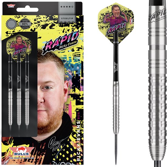 Bull's Ricky Evans 80% Tungsten 21 gram Steeltip Dartpijlen van Bull's