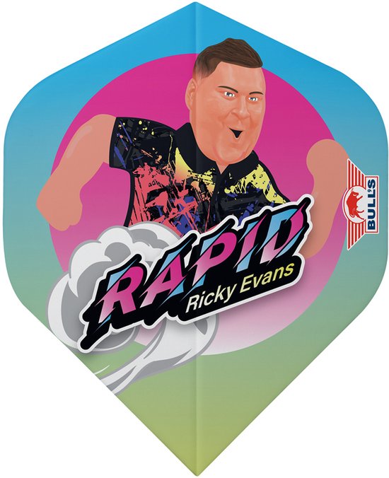 Bull's Ricky Evans Cartoon No.2 - Dart Flights van Merkloos