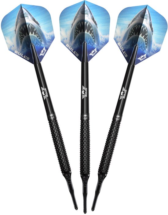 Bull's Shark Pro Black 90% Soft Tip - Dartpijlen - 20 Gram van Merkloos
