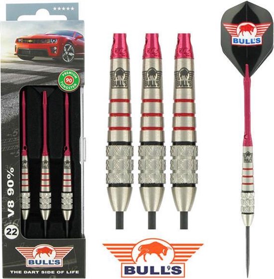 BULL'S V8 90% Tungsten dartpijlen - 22 gram van Bull's