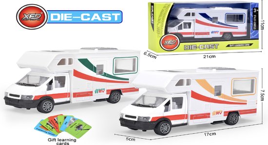 Caravan speelgoed - Vakantie camper - Die Cast voertuig -  pull-back drive - Super RV - 17CM van Bauer