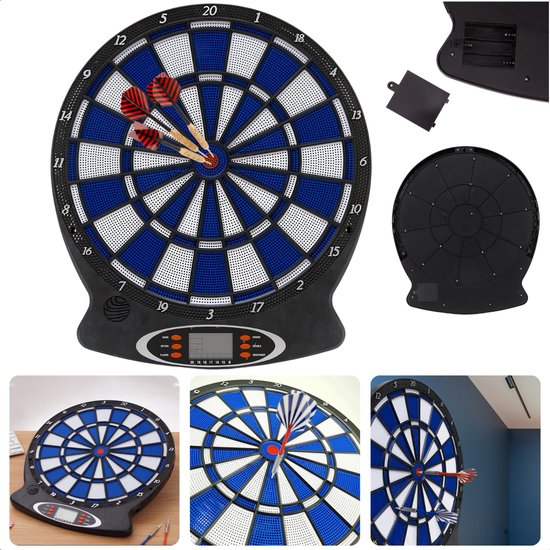 Cheqo® Elektronisch Dartbord - Darten - Dartbord Elektrisch - Inclusief 18 Spellen - LCD Display - Inclusief Darts - Dartpijlen van Cheqo