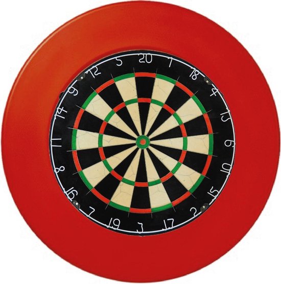 Combideal - A-merk dartbord Bristle - dartbord - inclusief - dartbord surround - rood - Darts Set van A-merk