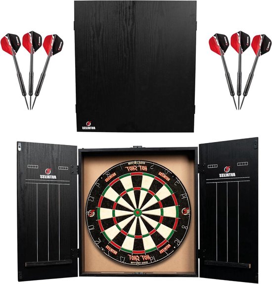 Complete Darts Set - Darts Bord en Accessoires - 2 Sets van Abbey Darts