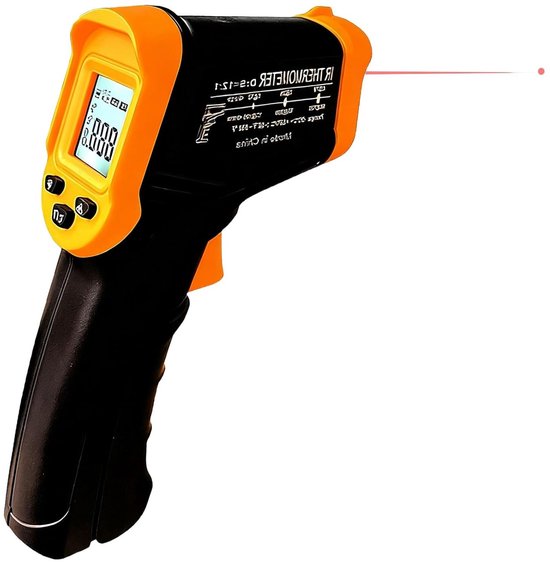 Contactloze Digitale Infraroodthermometer voor Koken en Pizza Oven -50℃ tot 600℃, LCD Scherm, Laser Grip, Temperatuurmeter