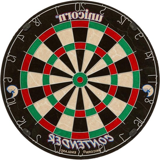 Contender Fun Learning Beginner Trainer Dartbord - Grotere Trebles - Dubbel - Competitiekwaliteit Sisal Bord van Contender