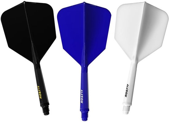 Cuesoul ROST 77 Solid White Black Blue Big Wing - Dart Flights