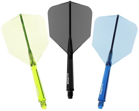 Cuesoul ROST 77 Transparent With Blue Black Green Logo Big Wing - Dart Flights van Merkloos