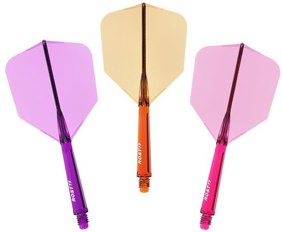 Cuesoul ROST 77 Transparent With Orange Purple Pink Logo Big Wing - Dart Flights