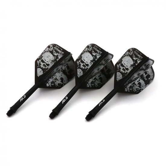 Cuesoul - ROST Integrated Dart Flights - Skeleton Black Shape S van Cuesoul