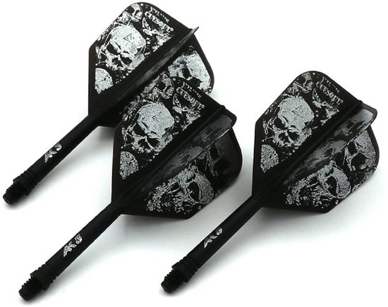 Cuesoul - ROST Integrated Dart Flights - Skeleton Black Shape van Merkloos