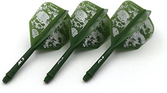 Cuesoul - ROST Integrated Dart Flights - Skeleton Green Shape S van Cuesoul