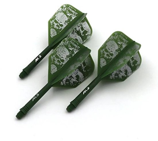 Cuesoul - ROST Integrated Dart Flights - Skeleton Green Shape van Cuesoul